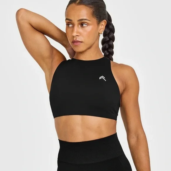 Oner Active Black High-Neck Sports Bra - Picture 1 of 3